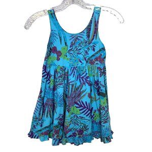 Fresh Produce Girls S Dress NEW Sleeveless Blue Tropical Beachy Sundress Coastal